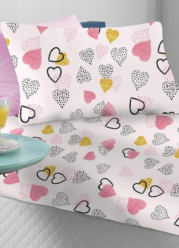 Portallar - Jogo de Cama Rosa Solteiro 2 Peças 2