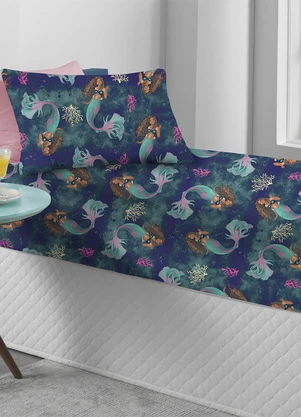 Portallar - Jogo de Cama Sereia Solteiro 2 Peças - PORTALLAR