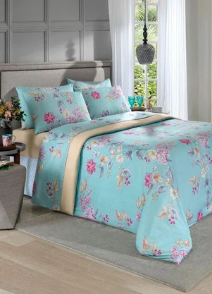 Rovi Home - Jogo de Cama Solteiro 3 Peças Azul - ROVI HOME