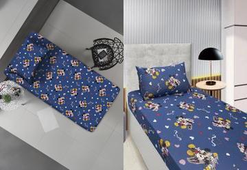 Jogo de Cama Solteiro Disney Minnie/Azul 2 Pe�as