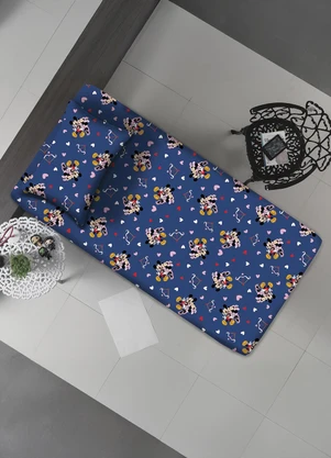 Portallar - Jogo de Cama Solteiro Disney Minnie/Azul 2 Peças - PORTALLAR