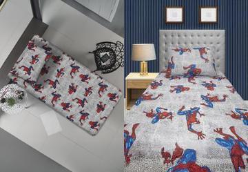 Jogo de Cama Solteiro Disney Spider Man/Cinza