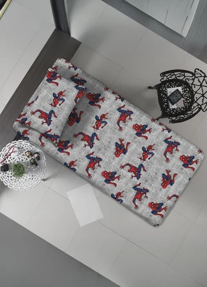 Portallar - Jogo de Cama Solteiro Disney Spider Man/Cinza - PORTALLAR