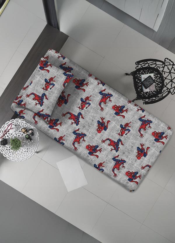 Jogo de Cama Solteiro Disney (Spider Man/Cinza)