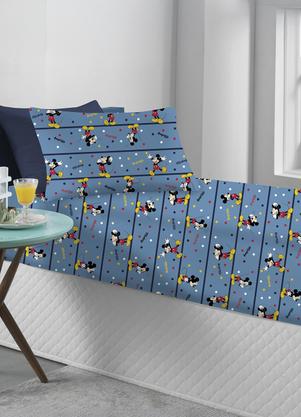 Jogo de Cama Solteiro (Estampado/Mickey) 2 Pe�as