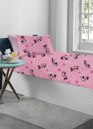 Portallar - Jogo de Cama Solteiro Estampado/Minnie 2 Peças - PORTALLAR