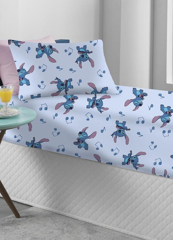 Jogo de Cama Solteiro (Estampado/Stitch) 2 Pe�as