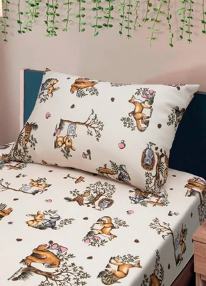 Rovi Home - Jogo de Cama Solteiro Kids Bege - ROVI HOME