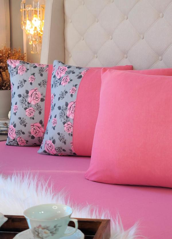 Lar e Lazer - Jogo de Cama Solteiro Rosa 2 Peças 2