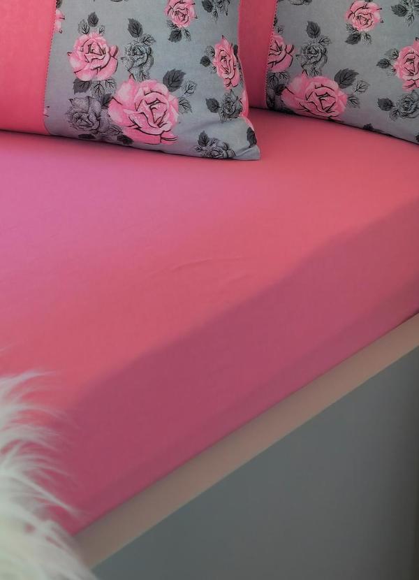 Lar e Lazer - Jogo de Cama Solteiro Rosa 2 Peças 3