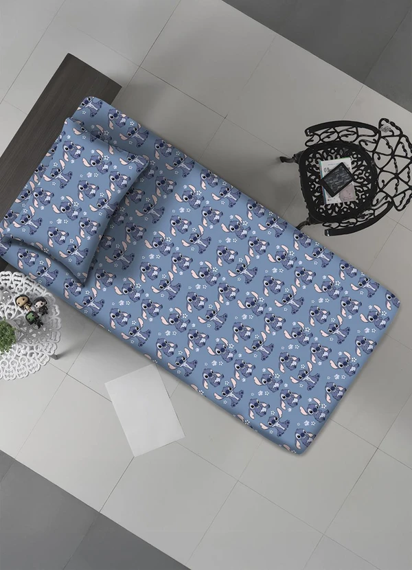 Portallar - Jogo de Cama Solteiro Stitch/Blue 2 Peças 1