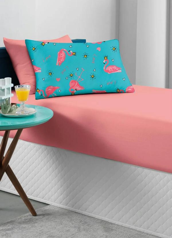 Portallar - Jogo de Cama Malha Flamingo Solteiro 2 Peças 1