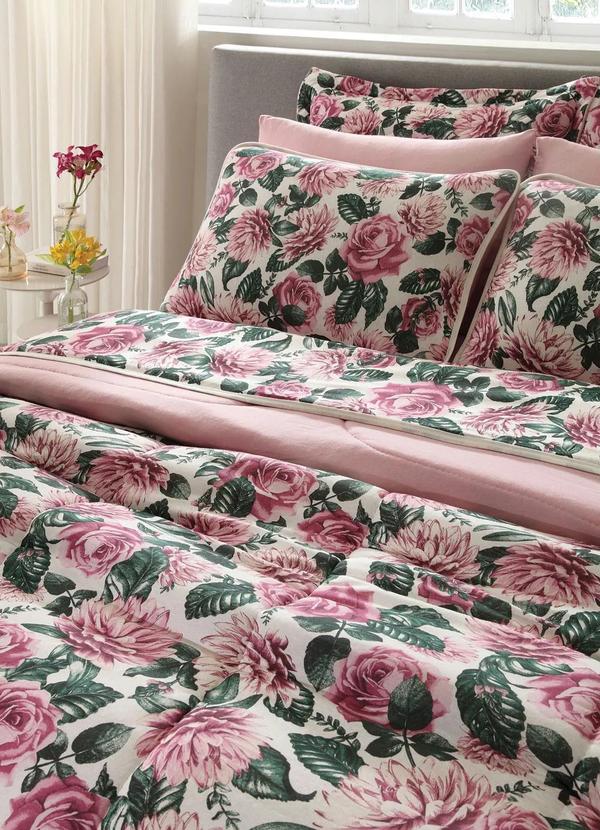 Sul Brasil - Jogo de Cama Malha Rosa Solteiro 2 Peças 3