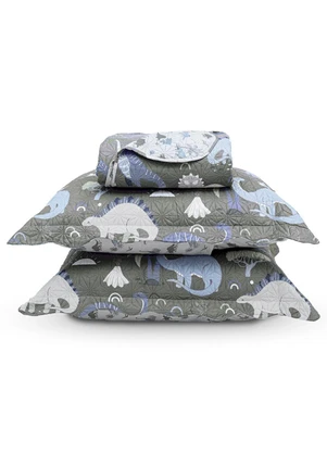 Rovi Home - Kit Cobre Leito Casual Kids Casal Cinza - ROVI HOME