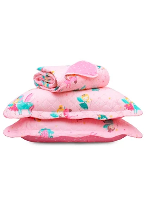 Rovi Home - Kit Cobre Leito Casual Kids Casal Rosa - ROVI HOME