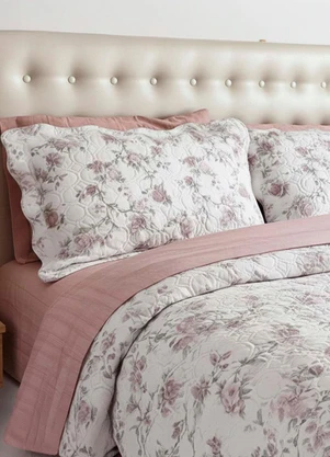 Rovi Home - Kit Cobre Leito Matelassê King Rosa - ROVI HOME