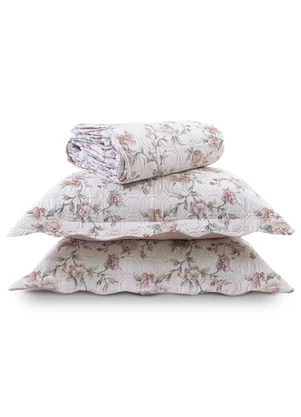 Rovi Home - Kit Cobre Leito Matelassê King Rosa - ROVI HOME