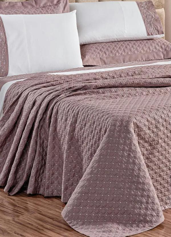 Lar e Lazer - Enxoval 180 Fios Lilás Queen 7 Peças 3