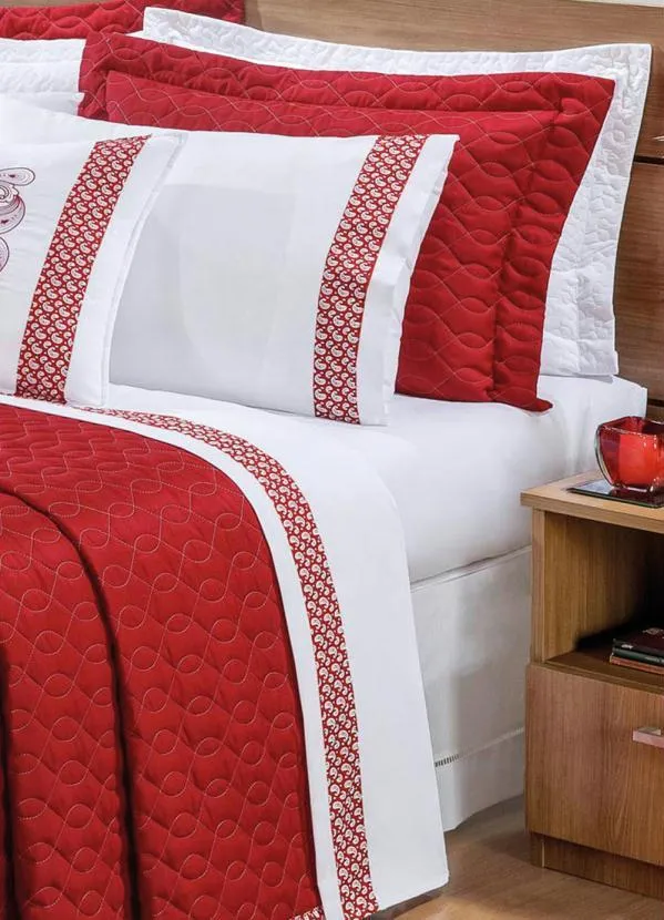 Lar e Lazer - Enxoval Vermelho Queen 8 Peças 3