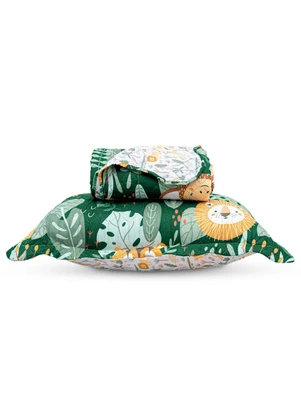 Rovi Home - Kit Cobre Leito Casual Kids Solteiro Verde - ROVI HOME