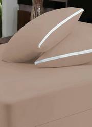 Lenol Malha com Elstico Canela Solteiro