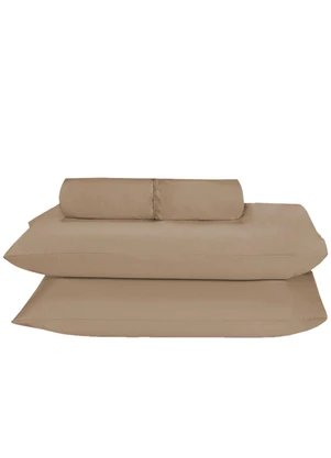 Lar e Lazer - Jogo de Lençol Microfibra Solteiro 2 Peças Avelã - LAR E LAZER