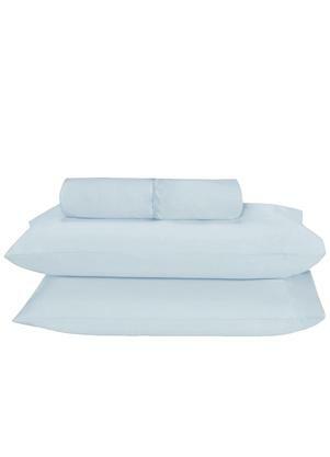 Jogo de Lenol Microfibra Solteiro 2 Peas (Azul)