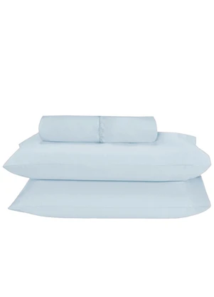 Lar e Lazer - Jogo de Lençol Microfibra Solteiro 2 Peças Azul - LAR E LAZER