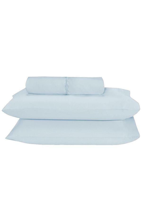 Jogo de Lenol Microfibra Solteiro 2 Peas (Azul)