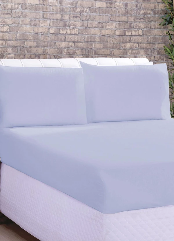 Lar e Lazer - Jogo de Lençol Microfibra Solteiro 2 Peças Azul 2