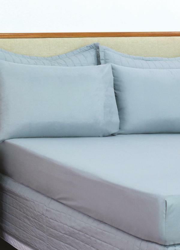 Jogo de Lenol Microfibra Solteiro 2 Peas (Cinza)