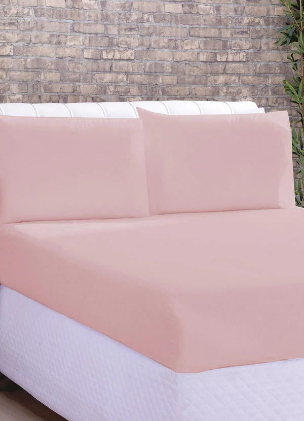 Lar e Lazer - Jogo de Lençol Microfibra Solteiro 2 Peças Rosê 2