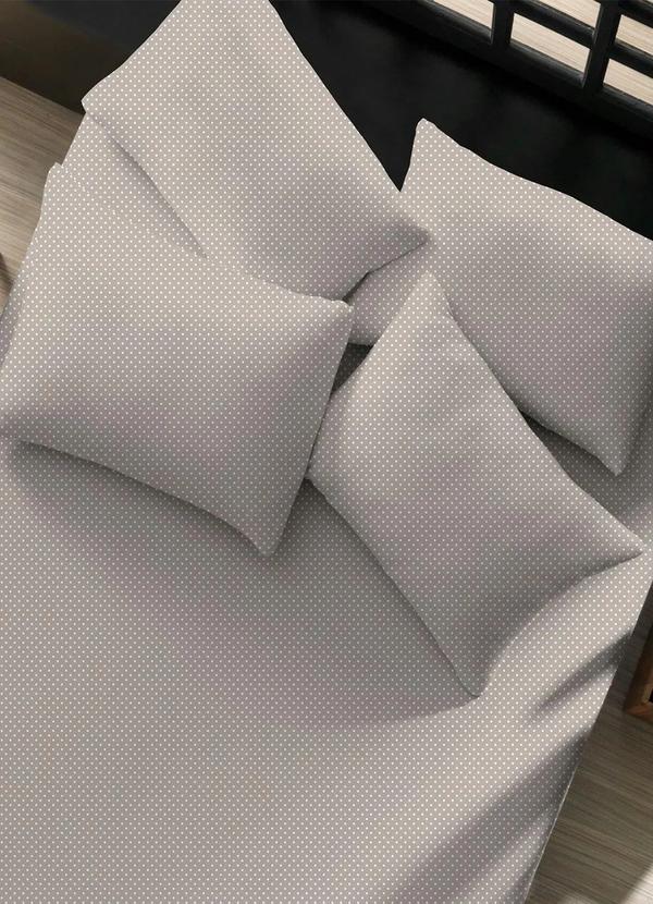 Portallar - Lençol Malha com Elástico Poá Caqui Solteiro