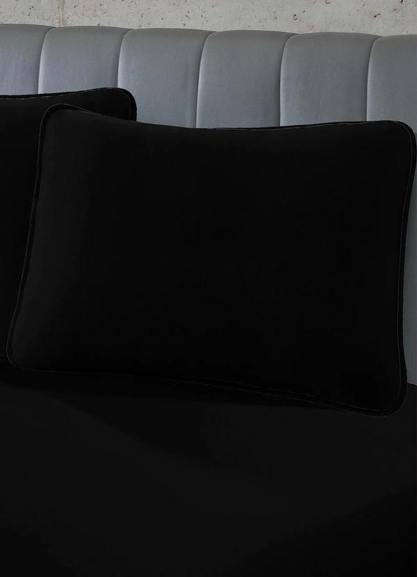 Lar e Lazer - Lençol Malha com Elástico Preto Solteiro 2