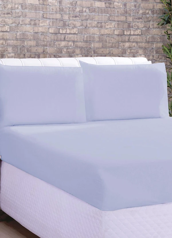 Lar e Lazer - Jogo de Lençol Microfibra Casal 3 Peças Azul 2