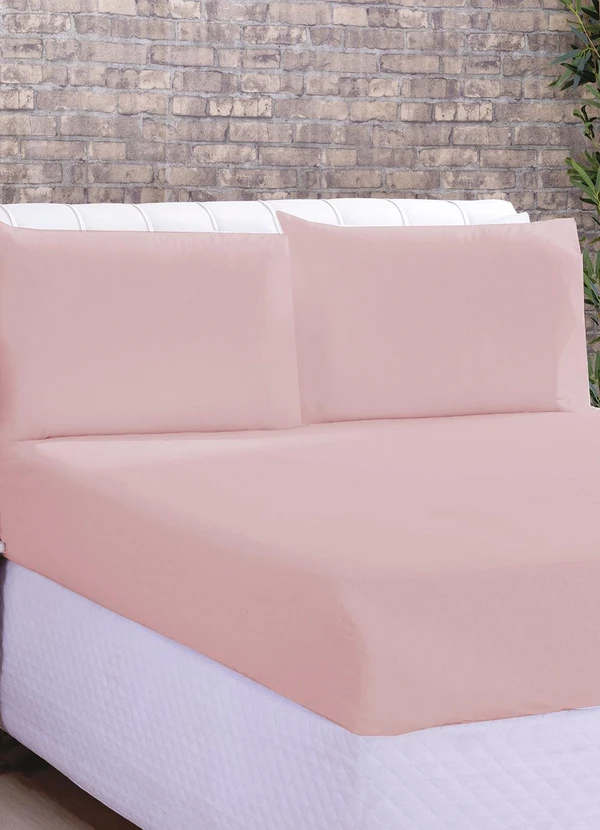 Lar e Lazer - Jogo de Lençol Microfibra Casal 3 Peças Rosê 2