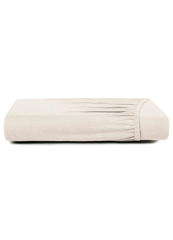 Rovi Home - Lençol Casal Malha Fio Penteado Bege