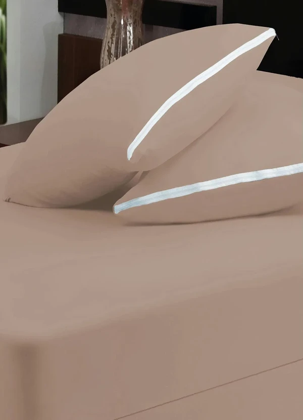 Sul Brasil - Lençol Malha com Elástico Canela Casal 1