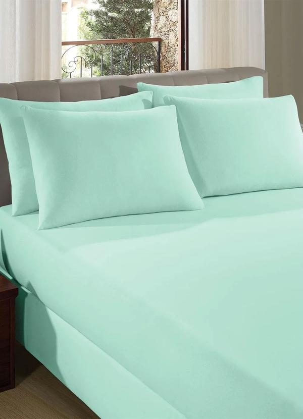 Sul Brasil - Lençol Malha com Elástico Verde Casal