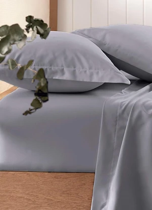 Rovi Home - Lençol Toque Acetinado Casal Cinza - ROVI HOME