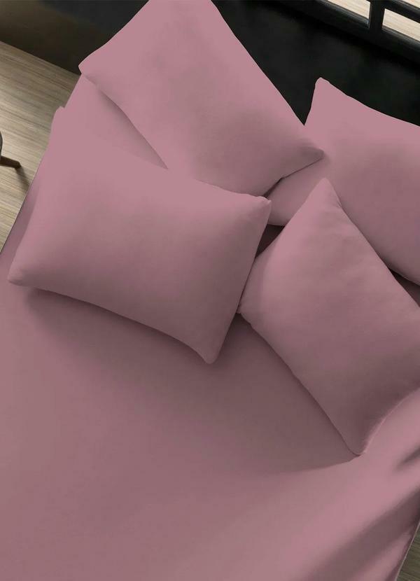 Portallar - Lençol Malha com Elástico Rosa King