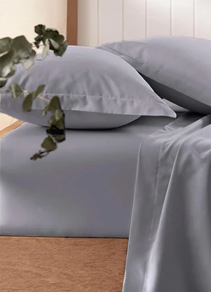 Rovi Home - Lençol Toque Acetinado King Cinza - ROVI HOME