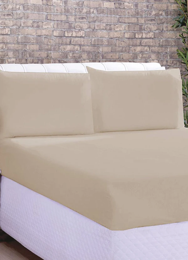 Lar e Lazer - Jogo de Lençol Microfibra Queen 3 Peças Avelã 2