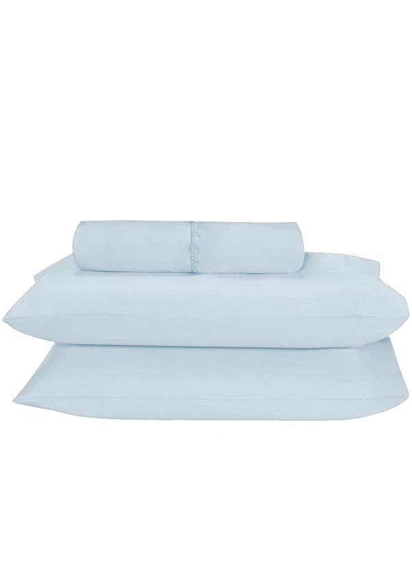 Lar e Lazer - Jogo de Lençol Microfibra Queen 3 Peças Azul