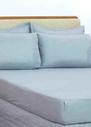 Jogo de Lenol Microfibra Queen 3 Peas (Cinza)