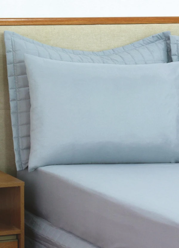 Lar e Lazer - Jogo de Lençol Microfibra Queen 3 Peças Cinza 2