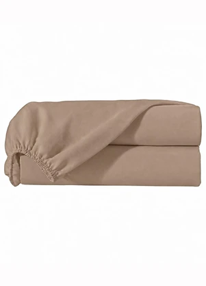Rovi Home - Lençol Liso Queen com Elástico Bege - ROVI HOME