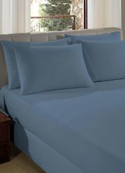 Len�ol Malha com El�stico Azul Queen