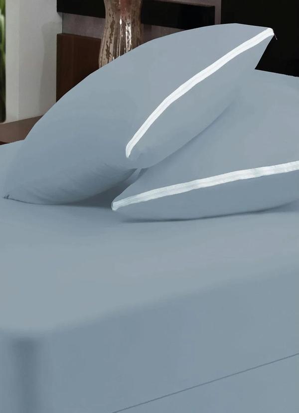 Lenol Malha com Elstico (Cinza (Queen))