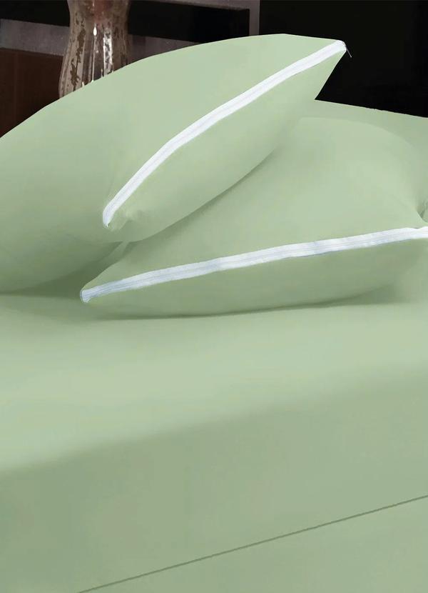 Lenol Malha com Elstico (Verde (Queen))